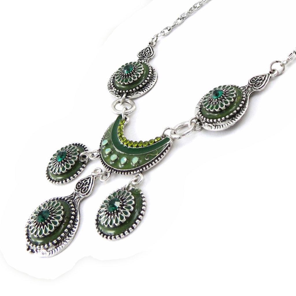 Les Trésors De Lily [J1118] - Серебристо-зеленое дизайнерское колье «Алтай»