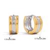Yori Gold Silver Mix Color Wide Three Layer Earrings for Women 18K Gold Waterproof Plated Versatile Daily Jewelry Bijoux
