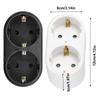 Upgrades Double Outlet Adapter for Euro/German Sockets Electrical Socket Extender for Simultaneous Device Charging