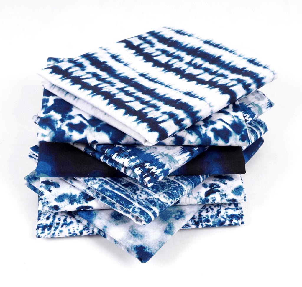 Soimoi Комплект из 8 штук Fat Quarter — с принтом Tie & Dye, 18 x 22 дюйма, лоскутное шитье своими руками — предварительно нарезанная ткань для квилтинга из 100 хлопка