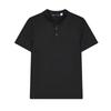 Solid Color Fitted Short Sleeve Polo Shirt Men Tops Black F11M422114F-BK