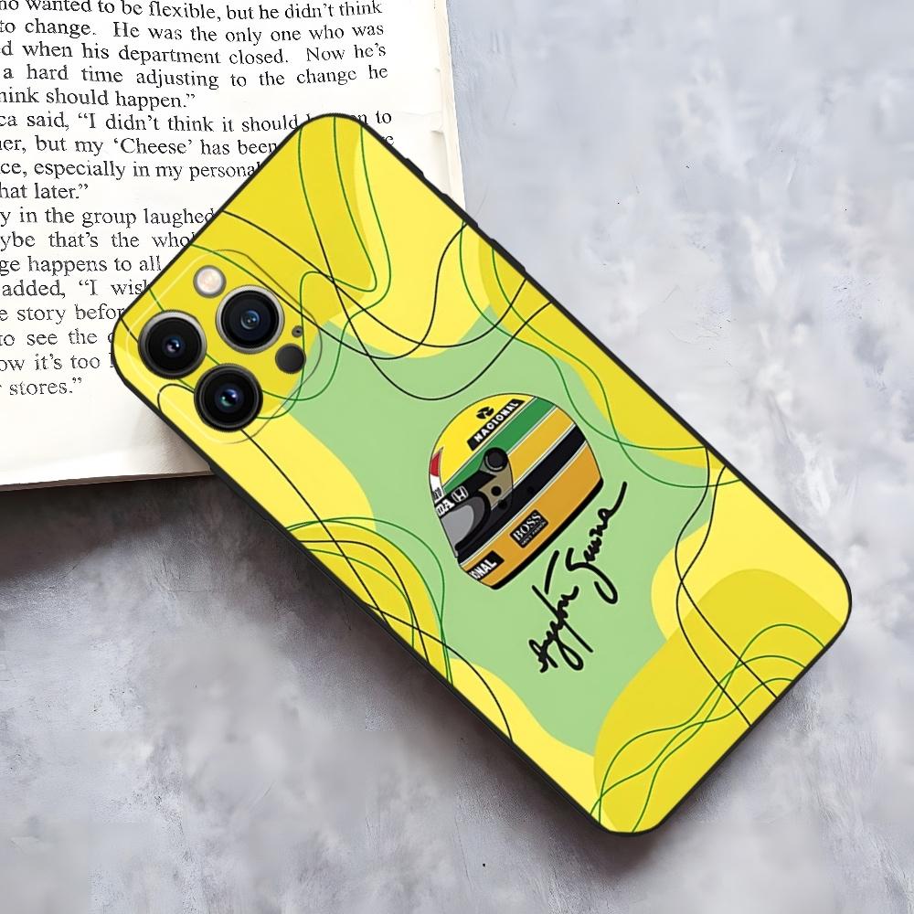 Чехол для телефона Ayrton Senna F1 для iphone 15 14 Pro 13 Mini 11 12 Max Xr X Xs 8 Plus Ударопрочная задняя крышка