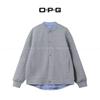 Mens Striped Open Front Cardigan Jacket Trendy Casual Fit Stand Collar Long Sleeve Top
