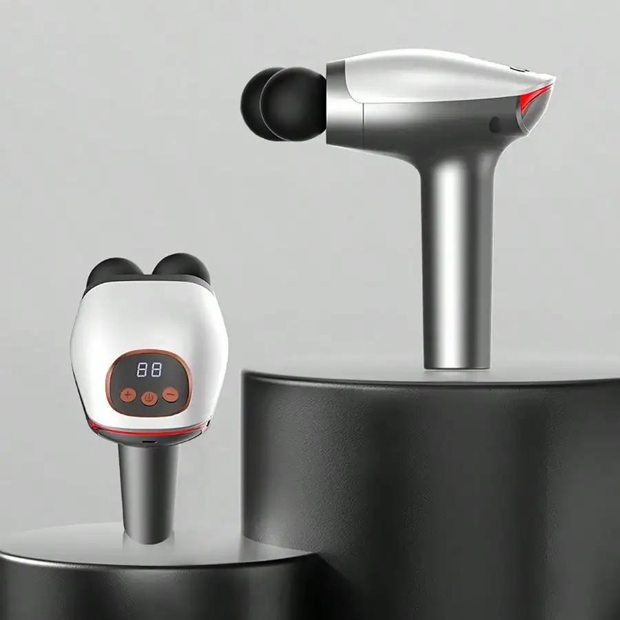 Двухголовочный фасциальный пистолет, USB-зарядка, электрический пистолет для расслабления мышц, фитнес-массажный пистолет