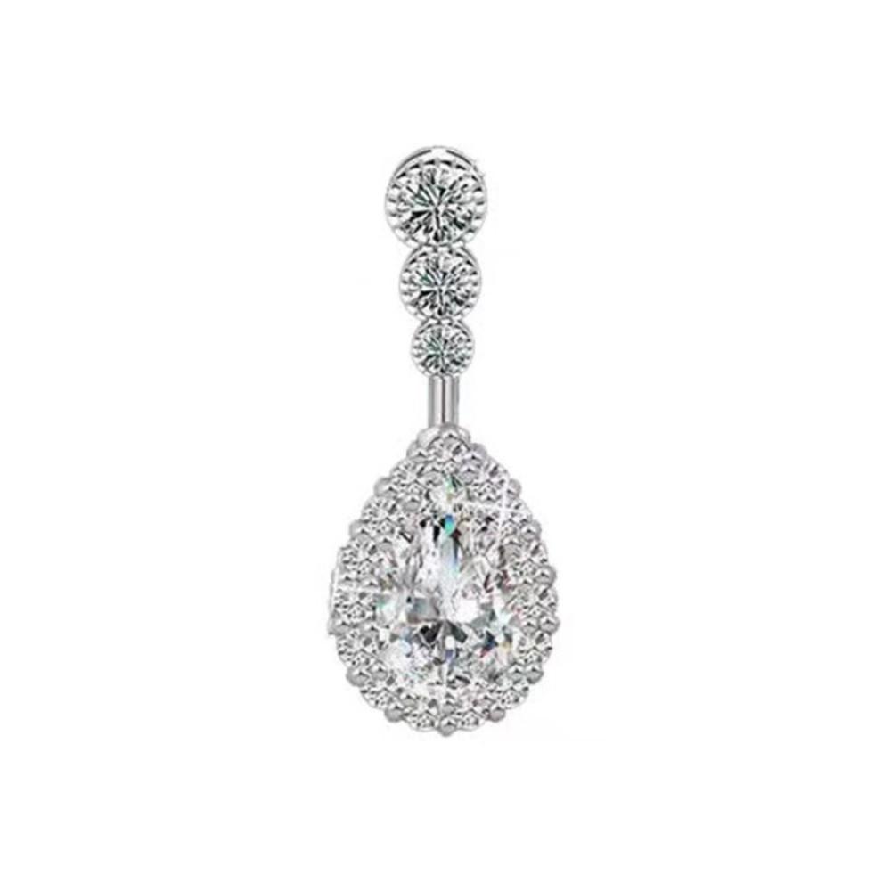 Colorful Belly Button Ring Rhinestone Body Piercing Jewelry Vintage Zircon Navel Ring Girl