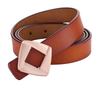 Genuine Leather Womens Retro Gold Buckle Belt With Hollow Design For Casual Fashion