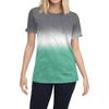 Women's Pocket Gradient Print Summer Short Sleeve Round Neck Casual Loose T-shirt Top