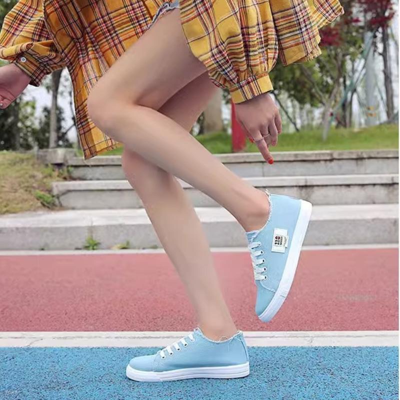 Холщовые туфли Женские Новые Женские туфли Весенние Белые туфли Студенческие Спортивные Балетки Кроссовки Новые Туфли на толстой подошве
