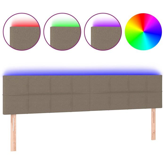 VidaXL LED Headboard Bedroom Furniture Double Bed Accessory Head of Bed Frame Interior Taupe 3121622