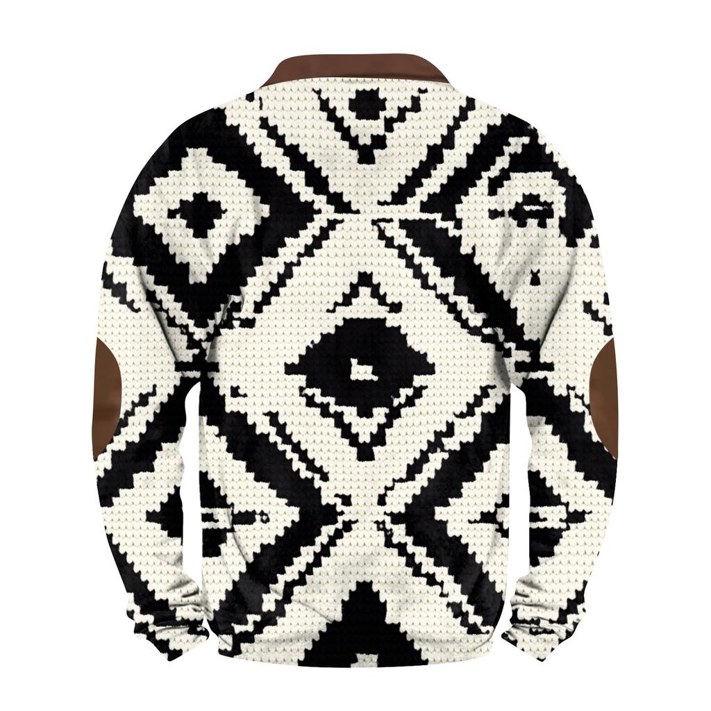 Мужская повседневная толстовка в стиле ретро с градиентным принтом