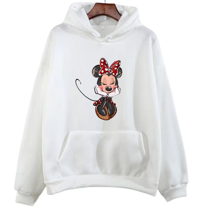 Minnie Mouse Print Hoodie Kawaiii Men's and Women's Disney Sweatshirt Autumn Fashion Comfortable Casual O-neck Streetwear Jumper