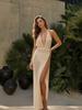 Women's Sexy Knitted Mesh Cut Out Swimwear Cover Up 2025 Summer Chic Backless Lace-up Split Bodycon Beach Maxi Dress Outfit A2889