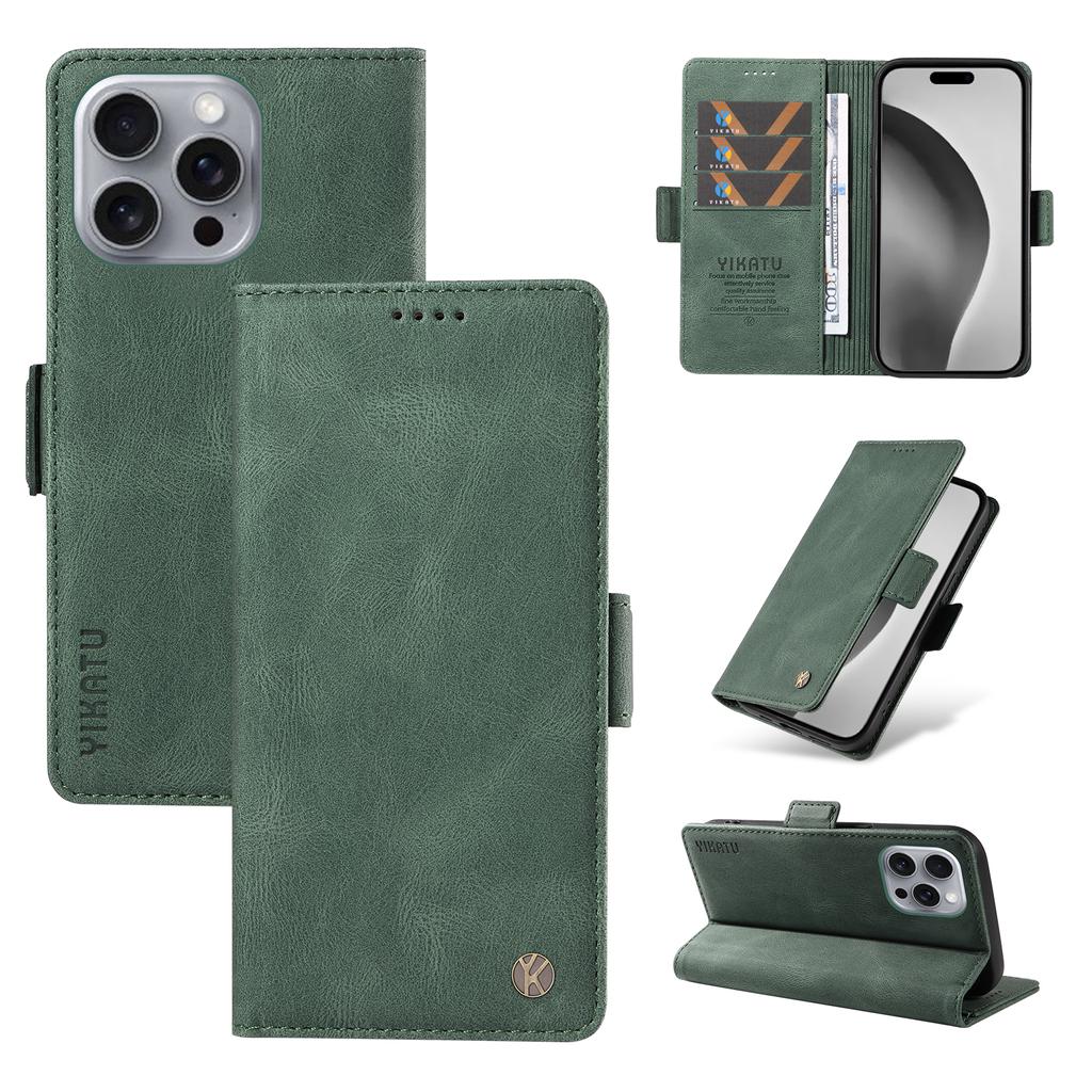 Чехол-кошелек из нубуковой искусственной кожи с отделениями для карт и боковой пряжкой для iPhone XS,XR,XS Max,SE,iPhone 7,8,7Plus,11,11Pro,11Pro,12,13,14,15,16...