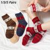 1/3/5 Pairs Women's Lucky Elk Socks Lot Holiday Atmosphere Christmas Socks Autumn Winter Warm Socks Christmas Gift