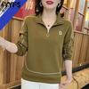 Women's Fashion Casual Spring Autumn Long Sleeve POLO Neck Blouses & Shirts