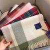 British Plaid Pure Wool Scarf Men and Women Winter Girls Couple British Plaid Warm Scarf Gift