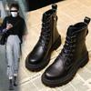 Fashion Women's Boots Autumn Winter High Combat Boots Women Platform Women Lace Up Woman Shoes Winter Biker Ankle Women's Military Boots