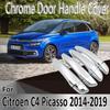 For Citroen C4 Picasso SpaceTourer MK2 2014~ 2015 Styling Stickers Decoration Chrome Door Handle Cover Paint Car