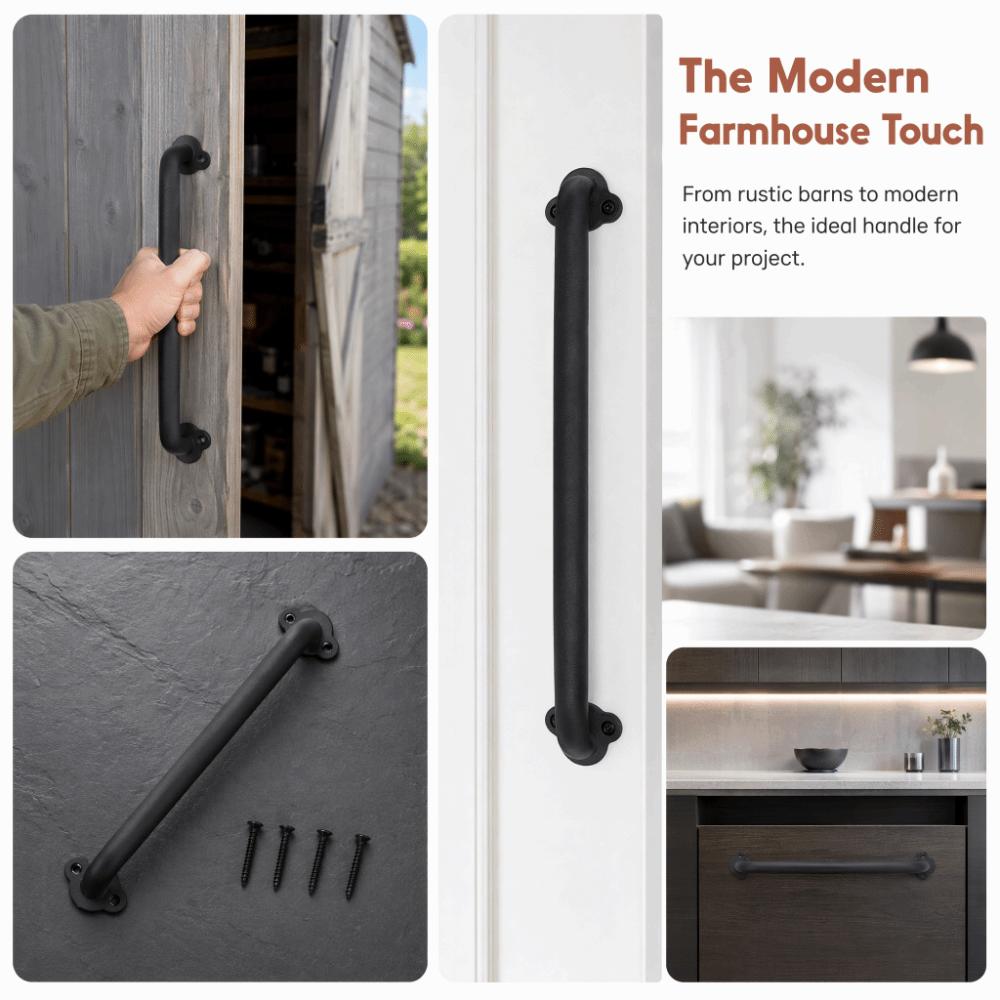 Wall Mount Barn Door Handle Carbon Steel Grab Bar Durable Cabinet Handle Barn Shed