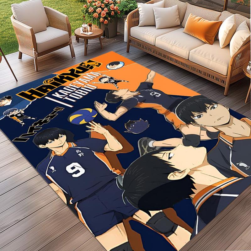 Haikyu Print Rug, Washable Floor Carpet, For Entryway Dorm Laundry Room Office Study, Home Decor Birthday Christmas Gift