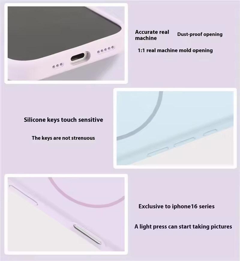 Высококачественный жидкий силикон для чехла MagSafe для iPhone 17 16 15 14 13 12 Pro Max Plus Магнитное беспроводное зарядное устройство Fundas Защитная крышка