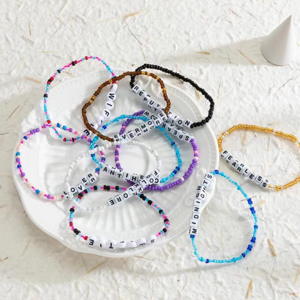 10/11/15 шт. Подарочный набор браслетов с глиняной бусиной для поклонников Тейлор Свифт, браслеты из альбома, браслеты с бусинами в стиле бохо для женщин и девушек