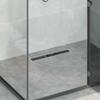Shower Drain with Glass Cover Black 50 cm Stainless Steel 304