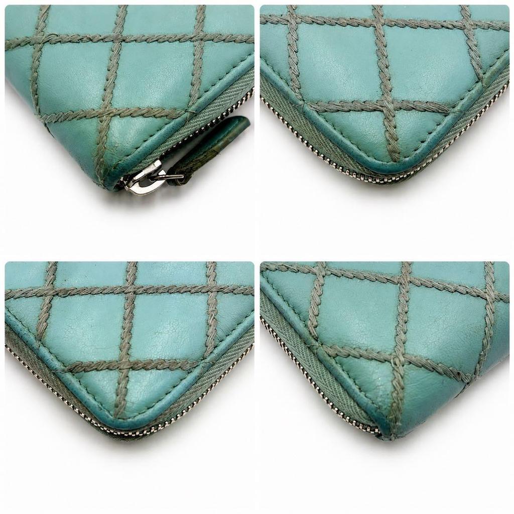 Used CHANEL Matelasse Wild Stitch Long Wallet Coco Mark Round Zipper