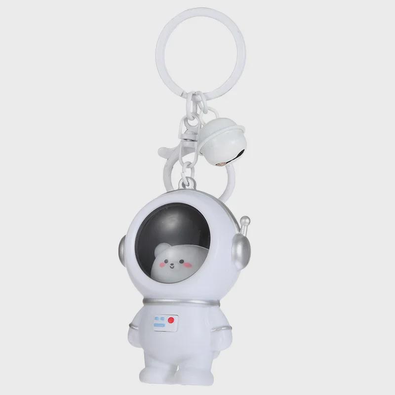 Glowing Astronaut Bear Night Light Keychain - Cute Doll Pendant for School Bags