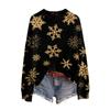 Women's Soft Christmas Print Crewneck Long Sleeve Sweater for Fall and Winter