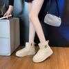 Fashion 2024 New Women Ankle Boots Lightweight Comfortable Platform Boots Winter Round Toe Warm Short Plush Casual Boots for Women