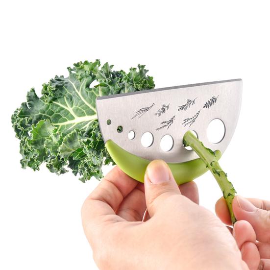 2-in-1 Herb Stripper & Cutter Stainless Steel 7-Hole Adjustable Kitchen Herbs Leaf Stripping Tool for Thyme Rosemary Basil Dishwasher-Safe Precision