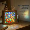 Assembled Decorative Light Box DIY Acrylic Puzzle LED Night Light, Christmas Town Jigsaw Lamp, Hand Interactive for Kids Bedroom Desktop Warm