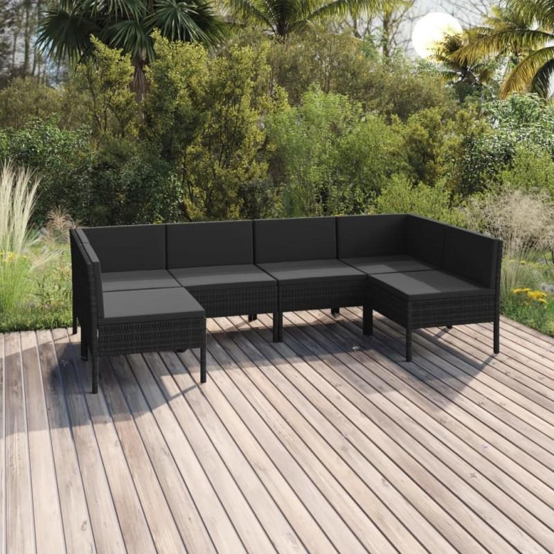 Day and Night - Day and Night Garden Furniture Set 6 Pieces and Black Synthetic Rattan Cushions