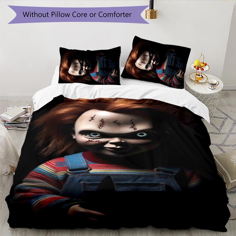 Chucky 3pcs Bedding Set Duvet Cover Closure Includes 1 Duvet Cover & 2 Pillowcases for All Seasons Bedroom Home Dorm Decor