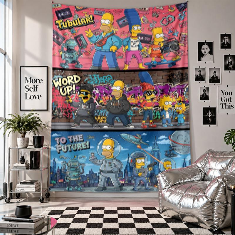 Wall TapestryThe Simpsons Art Hanging Cloth Decorative Background Cover for Room Decoration