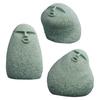 Cute Stone Primitive Man Figurine Funny Stoneman Statue Carving Face Decoration for Garden Home Decor Fish Tank Ornament