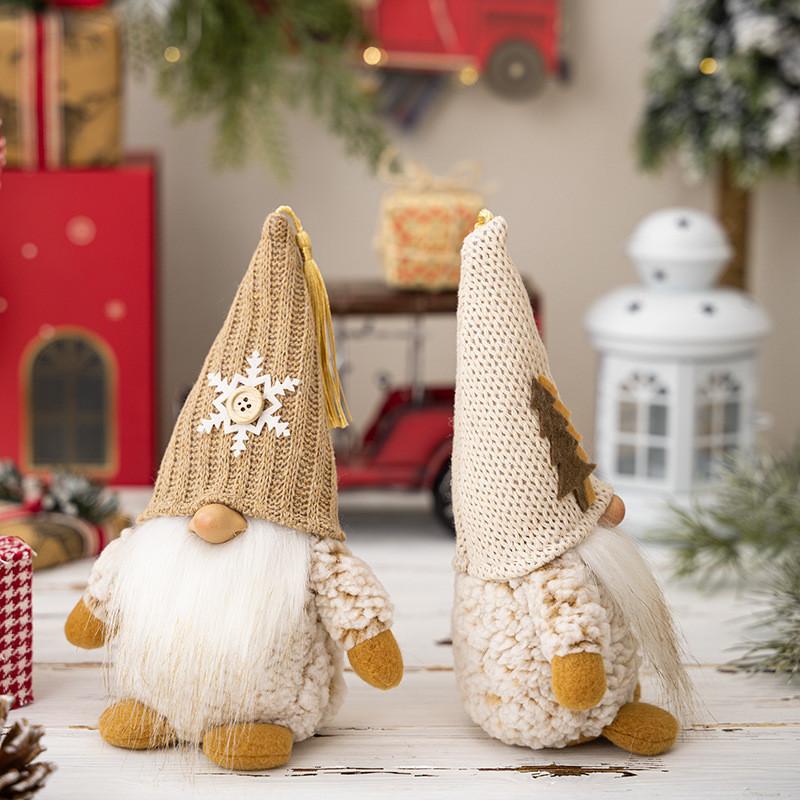Whimsical Christmas Decorations Delightful Gnome Statues Soft Polyester Fabric For Festive Spirit