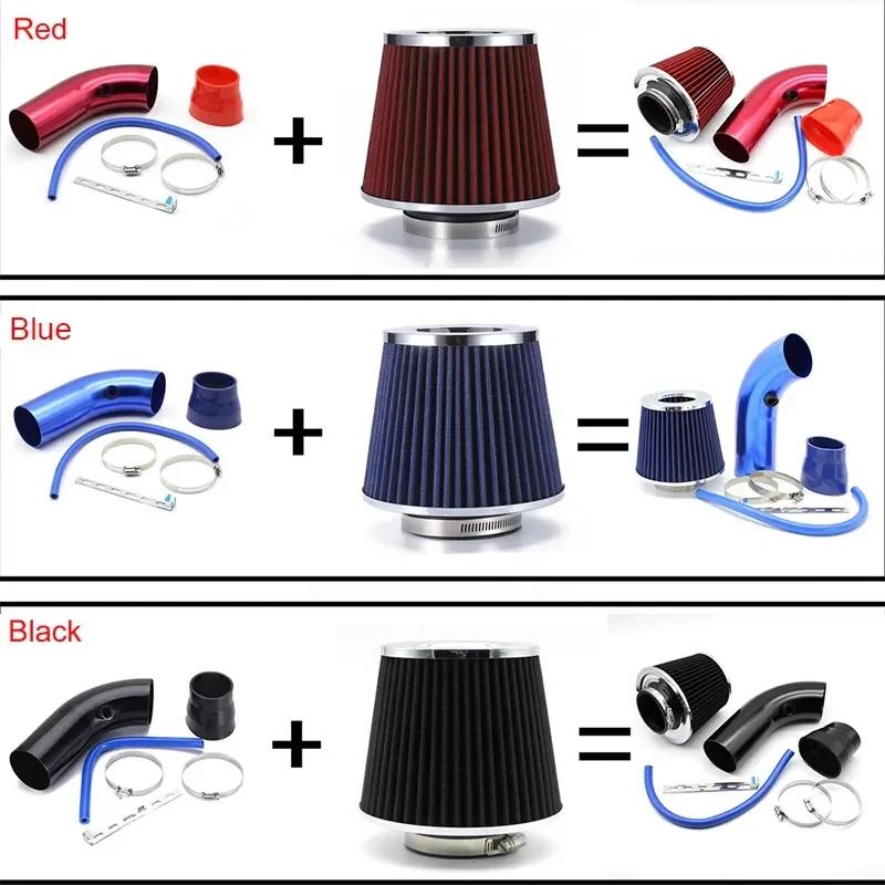 76mm Car Refitted Winter Mushroom Head Air Filter Intake Pipe Filter High Flow High Cold Air Filter Aluminum Pipe Kit