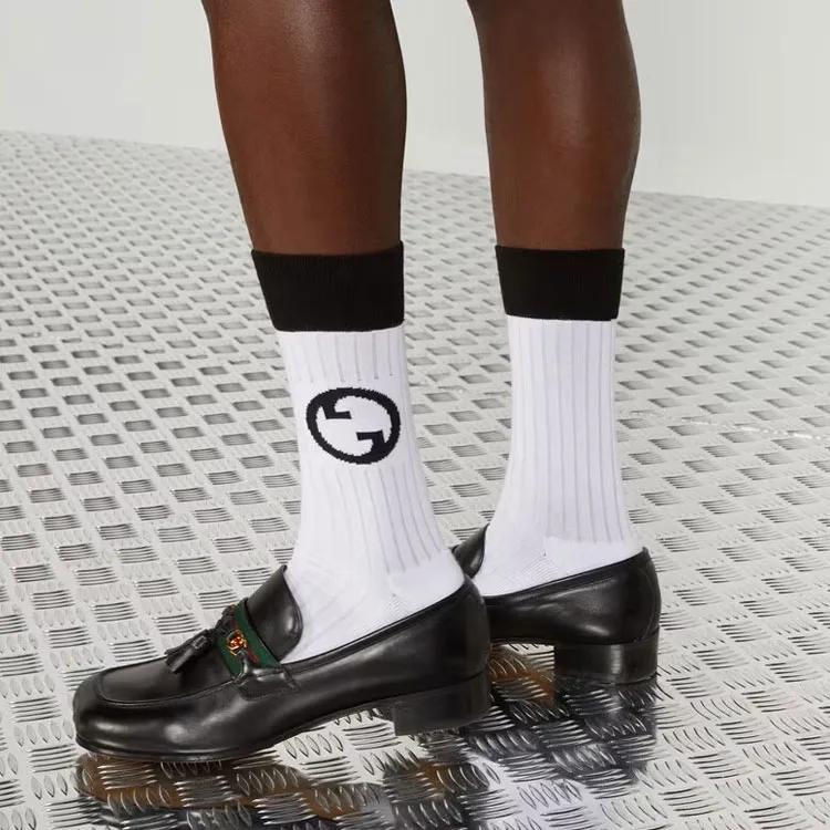 GUCCI SS23 Knee High Socks Men's 1 Pack White (Unisex) Knee-High Socks 745271 4GAFW 9060