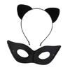 Мягкие пушистые кошачьи ушки, набор повязок на голову, аксессуар для Хэллоуина, повязка на голову и маска для лица для костюмированных вечеринок, косплей-активности