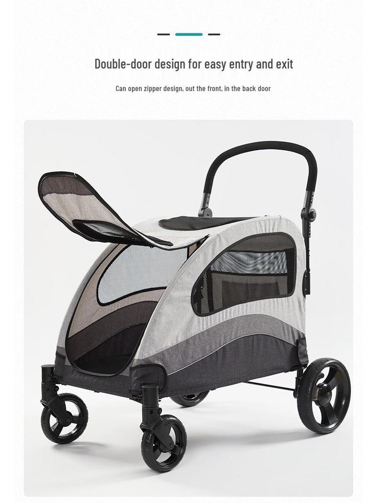 Lightweight, Foldable Pet Stroller for Medium & Large Cats and Dogs, Supports Up To 120 Lbs.