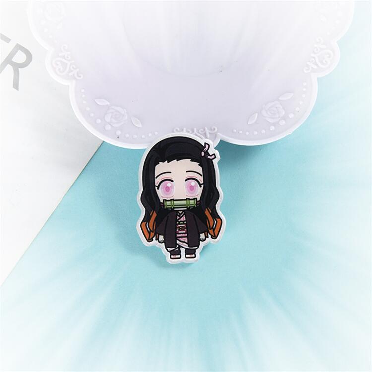 Anime Demon Slayer Badge Brooch Pin Cospaly Cartoon Sabito Makomo Acrylic Pins Costume Prop