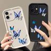 Красивый чехол для телефона TPU с принтом бабочек для iPhone 16 Pro 15 Pro Max 14 Plus 13 12 11 XR XS 8 7 с мягкой защитой линз и матовой задней крышкой