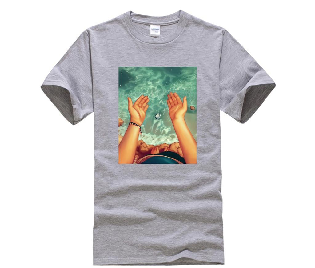 Printed T Shirt Crew Neck Short Sleeve Casual New Summer Men Longer Back O Neck Mens Print Fashion T Shirt Men