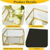 Sticky Note Holder Glass Post It Note Dispenser, 3 x 3 Inch Gold Sticky Note Dispenser, Stylish Post It Holder for Desk Home Office Decor