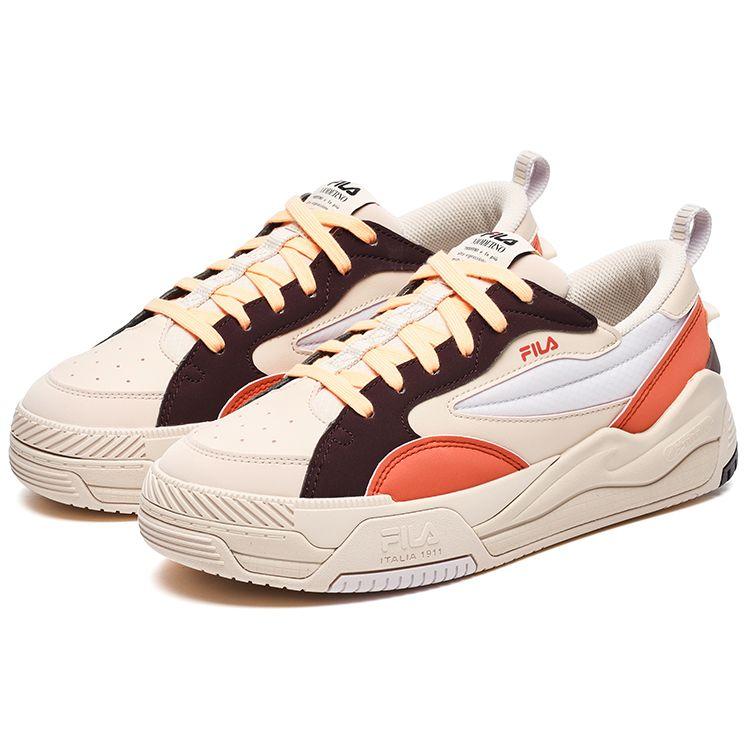 Fila Canestro Fashion Casual Vine Pattern Shock Absorbing Durable Low Top Retro Basketball Shoes Women Sneaker Nude F12W241603FCA