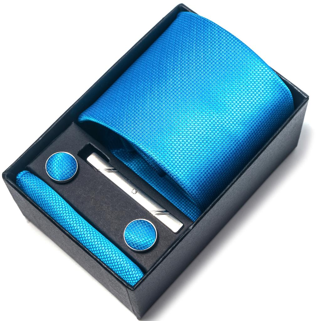 Галстук мужской деловой подарочный набор из шести предметов в полоску сетчатый цвет ручной работы 8 см с подарочной упаковкой