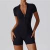 Летний комбинезон для спортзала с эффектом сжатия, женский фитнес-костюм, комплекты шорт, спортивный комбинезон для женщины, спортивный костюм, одежда для йоги, спортивная одежда для тренировок на молнии