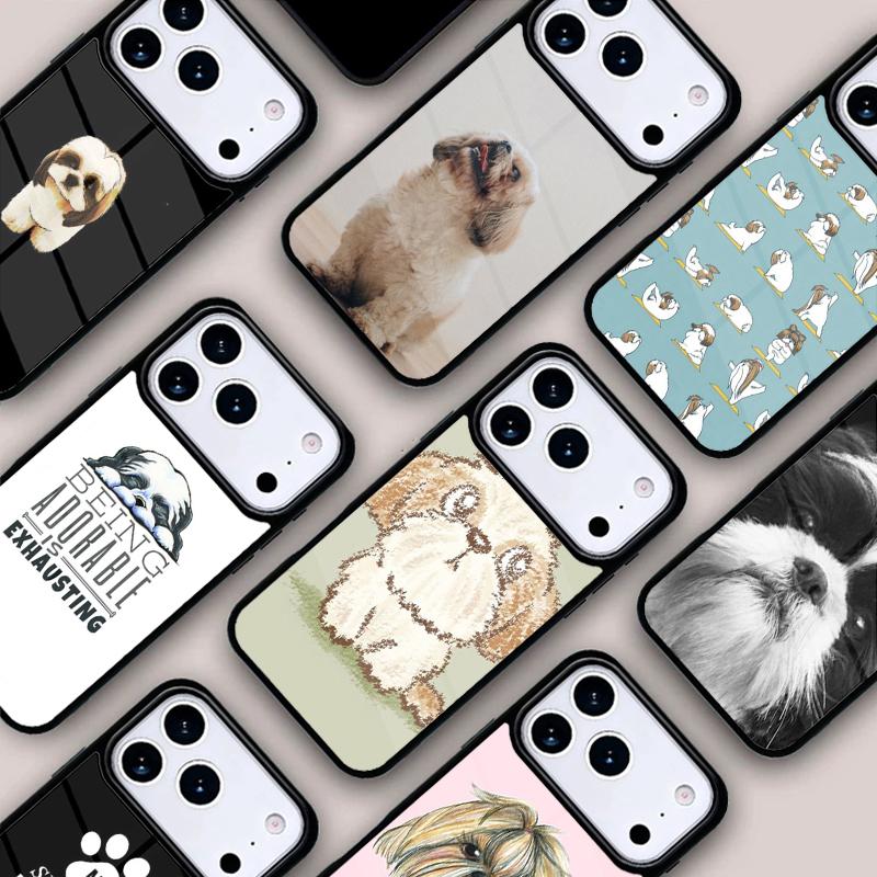 Мультяшный чехол для телефона с собакой Ши-тцу для IPhone 17 16e 15 14 13 12 11 Pro Max Air Mini Мягкий защитный чехол